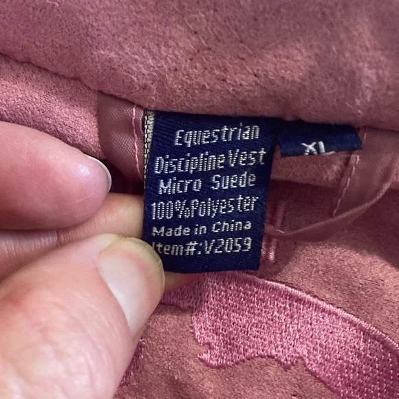 Prestige‎ Riding Image Pink Zip Up Womens Quilted Equestrian Riding Vest Size XL - Picture 7 of 10